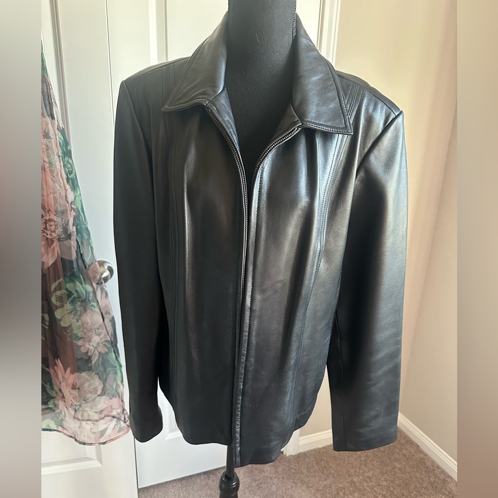 Croft & Barrow Lambskin Leather Jacket - Deep Red
